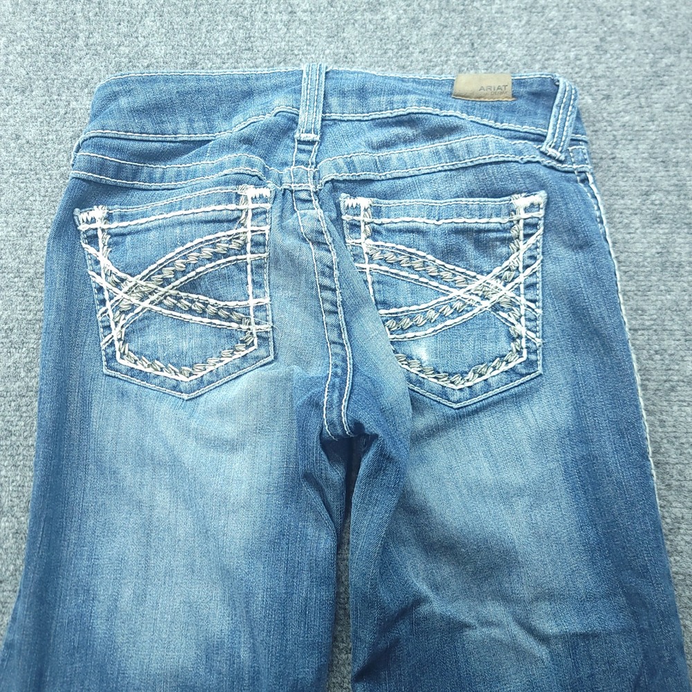 Ariat Denim Trouser Jeans 27L Medium Wash Wide Leg Embroidered 10025302